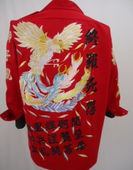 赤特攻シャツ　仏教的刺繍サムネイル
