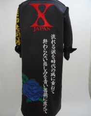 Ｘ-ＪＡＰＡＮ　黒ロング特攻服+赤腕章刺繍サムネイル