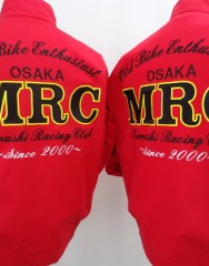バイククラブ　赤ブルゾン+キャップ刺繍　MRC　2着口サムネイル