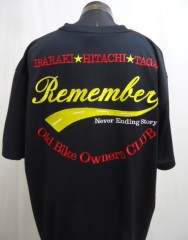 バイククラブ　Remember　黒DRYTシャツ刺繍サムネイル