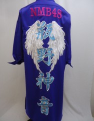 NMB48　瓶野神音　パープルロング特攻服の刺繍サムネイル